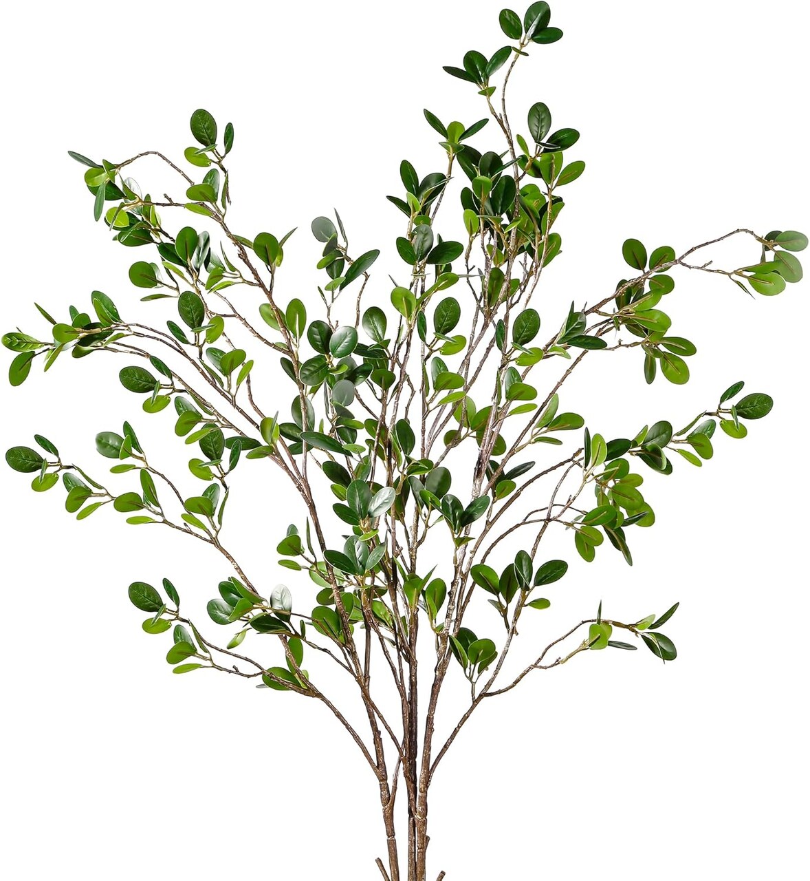 43’’ 3Pcs Artificial Ficus Branches Faux Leaf Spray Green Eucalyptus Branches Artificial Greenery Stems Fake Ficus Twig Plants for Home Office Wedding Vase Filler Shop Decoration